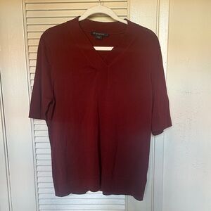 Pendleton Deep Red V-Neck Top